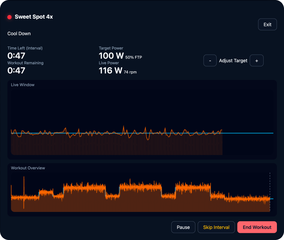 Indoor cycling workout with Ride Cave